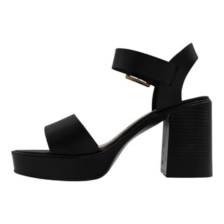 Foto 4 | Foto 4 | Sandalia Con Tacón Exterior Piel Vegana Color Negro Para Mujer De Rbcollection