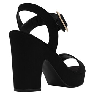 Foto 3 | Foto 3 | Sandalia Con Tacón Exterior Gamuza Color Negro Para Mujer De Rbcollection