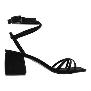 Foto 2 | Foto 2 | Sandalia Con Tacón Exterior Textil Color Negro Para Mujer De Rbcollection