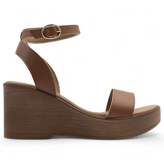Foto 3 | Foto 3 | Sandalias Con Plataforma Exterior Piel Vegana Color Café Para Mujer De Rbcollection