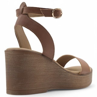 Foto 4 | Foto 4 | Sandalias Con Plataforma Exterior Piel Vegana Color Café Para Mujer De Rbcollection