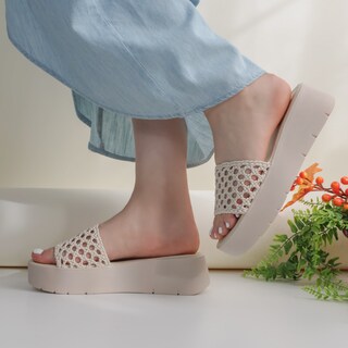 Foto 1 | Foto 1 | Sandalias Con Plataforma Exterior Piel Vegana Color Beige Para Mujer De Rbcollection