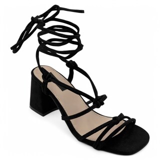 Foto 2 | Foto 2 | Sandalia Con Tacón Exterior Textil Color Negro Para Mujer De Rbcollection