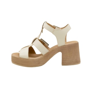 Foto 2 | Foto 2 | Zapatilla Plataforma Abierta Para Mujer Tacon Ancho Nude Beige