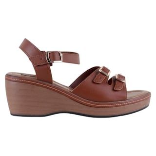 Foto 2 | Foto 2 | Sandalias Con Plataforma Exterior Piel Vegana Color Café Para Mujer De Rbcollection