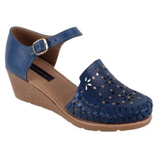 Foto 1 | Foto 1 | Tacón Puente Exterior Piel Color Azul Para Mujer De Rbcollection