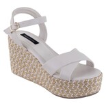 Sandalias Con Plataforma Exterior Piel Vegana Color Blanco Para Mujer De Rbcollection