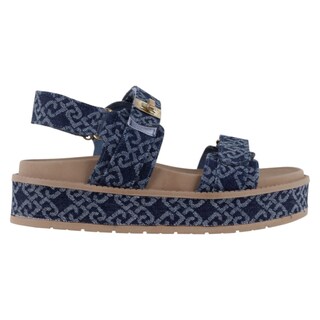 Foto 2 | Foto 2 | Sandalias Con Plataforma Exterior Textil Color Azul Para Mujer De Rbcollection