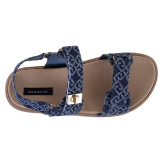 Foto 3 | Foto 3 | Sandalias Con Plataforma Exterior Textil Color Azul Para Mujer De Rbcollection