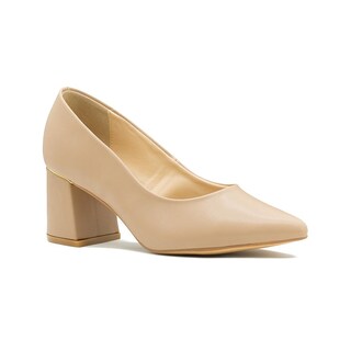 Foto 1 | Foto 1 | Zapatilla Cerrada Tacon Ancho Oficina Formal Color Beige Beige