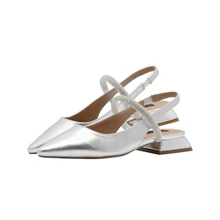 Foto 7 | Foto 7 | Flat Balerina Dama Plateado Tacon Ancho Salamandra Correa Plateado