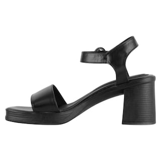 Foto 3 | Foto 3 | Sandalia Con Tacón Exterior Piel Vegana Color Negro Para Mujer De Rbcollection