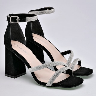 Foto 2 | Foto 2 | Zapatillas de Fiesta Lady Paulina Negras con Plateado para Mujer