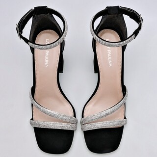 Foto 3 | Foto 3 | Zapatillas de Fiesta Lady Paulina Negras con Plateado para Mujer