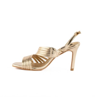 Foto 4 | Foto 4 | Sandalia Tacón 10cm Multi Tiritas Elegante De Mujer Walki Sasha Dorado
