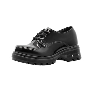 Foto 4 | Foto 4 | Oxford Mocasin Escolar Niña Yuyin Charol Negro Plataforma Negro