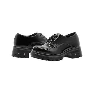 Foto 5 | Foto 5 | Oxford Mocasin Escolar Niña Yuyin Charol Negro Plataforma Negro