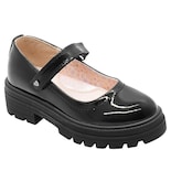Zapato Escolar Para Niña Bambino Color Negro Charol Negro