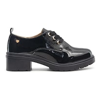 Zapato Casual Juvenil Plataforma Bambino Charol Negro 18-23 Negro