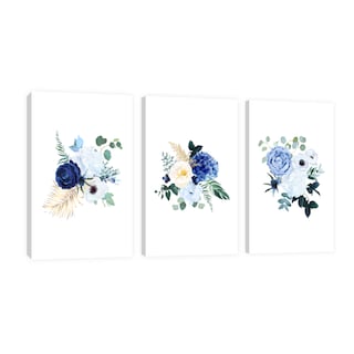 Foto 1 | Foto 1 | Cuadro Canvas Revolution Tríptico Vertical Flores Tonos Pastel Set De 3 Piezas 25 x 38 cm c/u