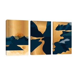 Foto 1 | Foto 1 | Cuadro Canvas Revolution Tríptico Vertical Paisajes Dorados - Multicolor