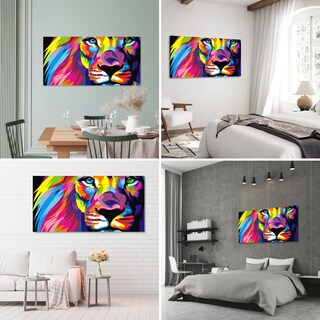 Foto 3 | Foto 3 | Cuadro Canvas Revolution León Colorido 120 x 60 cm