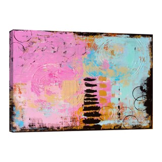 Foto 1 | Foto 1 | Cuadro Canvas Revolution Abstracto 90 x 60 Trazos Rosa y Azul Rectangular