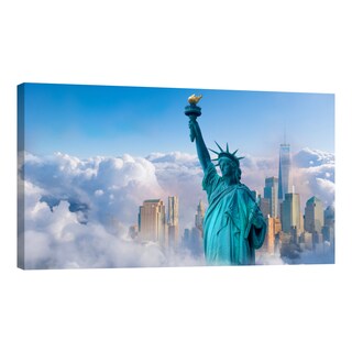 Foto 1 | Foto 1 | Cuadro Canvas Revolution Nueva York Libertad sobre el Cielo Panorámico 120 x 60