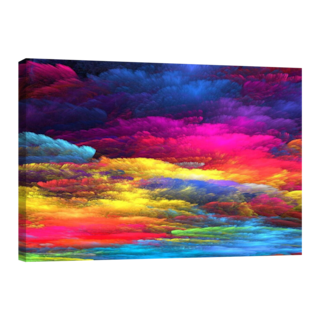 Foto 1 | Foto 1 | Cuadro Canvas Revolution Abstracto Nubes Coloridas Rectangular