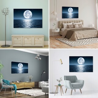 Foto 3 | Foto 3 | Cuadro Canvas Revolution Playa Mar Luna Llena 90 x 60 cm