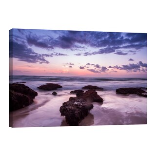 Foto 1 | Foto 1 | Cuadro Canvas Revolution Playa Rocas en Atardecer Rectangular 90 x 60