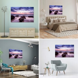 Foto 3 | Foto 3 | Cuadro Canvas Revolution Playa Rocas en Atardecer Rectangular 90 x 60