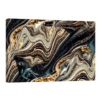 Cuadro Canvas Revolution Abstracto Ondas Doradas 120 x 80 cm