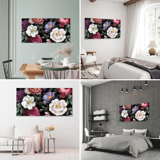 Foto 3 | Foto 3 | Cuadro Canvas Revolution 160 X 80 CM Pintura Impresa Flores Vintage