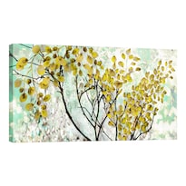 Cuadro Canvas Revolution Pintura Impresa Hojas Y Ramas 160 x 80 cm