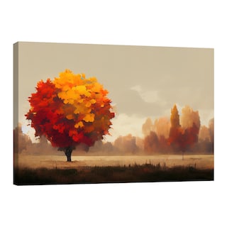 Foto 1 | Foto 1 | Cuadro Canvas Revolution Pintura Impresa Árbol En Otoño 120 x 80 cm