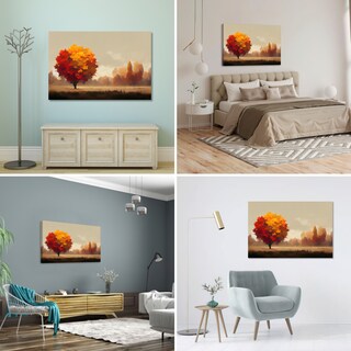 Foto 3 | Foto 3 | Cuadro Canvas Revolution Pintura Impresa Árbol En Otoño 120 x 80 cm