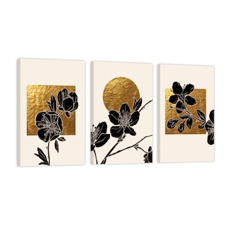 Foto 1 | Foto 1 | Cuadro Canvas Revolution Tríptico Vertical Flores Y Geometría Set De 3 Piezas 30 X 45 Cm C/u