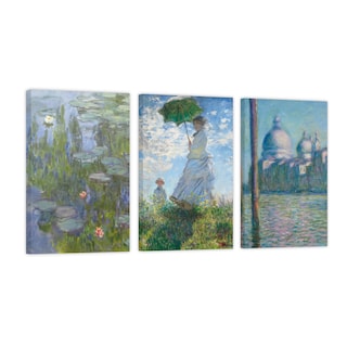Foto 1 | Foto 1 | Cuadro Canvas Revolution Tríptico Vertical Arte Claude Monet Set De 3 Piezas 30 x 45 cm c/u