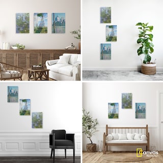 Foto 3 | Foto 3 | Cuadro Canvas Revolution Tríptico Vertical Arte Claude Monet Set De 3 Piezas 30 x 45 cm c/u