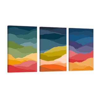 Foto 1 | Foto 1 | Set de Cuadros Canvas Revolution Tríptico Vertical Ondas Coloridas 3 Piezas 30 x 45 cm c/u