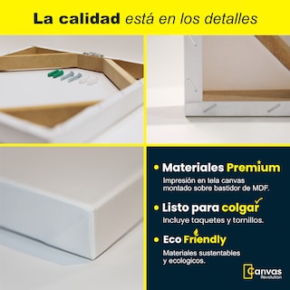 Foto 2 | Foto 2 | Set de Cuadros Canvas Revolution Tríptico Vertical Runas Doradas 3 Piezas 30 x 45 cm c/u