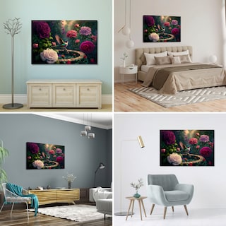 Foto 2 | Foto 2 | Cuadro Decorativo Canvas Revolution Colíbri con Flores 90 x 60 cm
