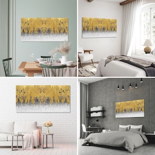 Foto 2 | Foto 2 | Cuadro Canvas Revolution 160 x 80 cm Texturas Gris Y Doradas