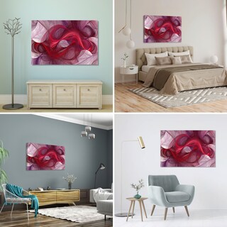 Foto 2 | Foto 2 | Cuadro Canvas Revolution 90 X 60 CM Olas Rojas Minimalistas