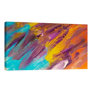 Foto 1 | Foto 1 | Cuadro Canvas Revolution 160 X 80 CM Brochazos Naranjas y Azules