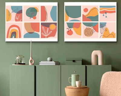 Foto 2 | Foto 2 | Set de 2 Cuadros Decorativos Canvas Art Varias Formas Multicolor 60 X 90 CM