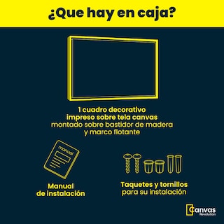 Foto 4 | Foto 4 | Cuadro Canvas Revolution Ola De Kanagawa Dorada 90 x 60 cm con Marco color Dorado