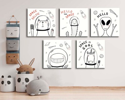 Foto 2 | Foto 2 | Set 5 Cuadros Decorativos Canvas Art Criaturas de Diferentes