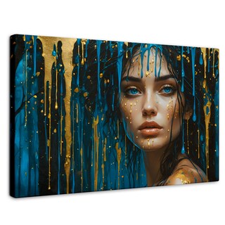 Foto 1 | Foto 1 | Cuadro Decorativo Canvas Reflejos Dorados 90x60